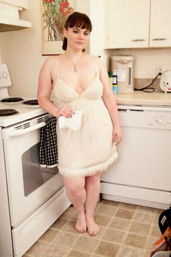 Free porn pics of Chubby Hairy Bianca Stone in the Kitchen 2 of 101 pics