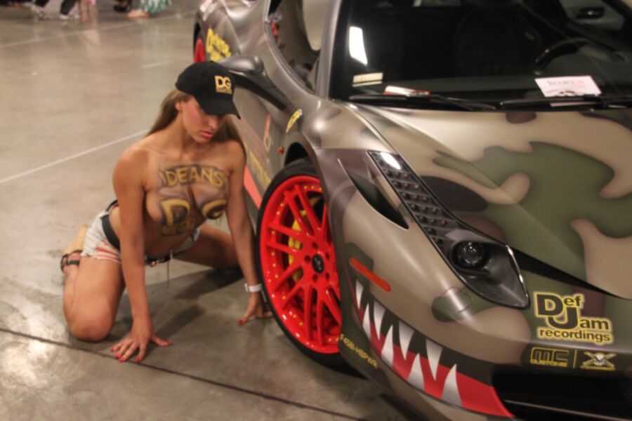 Free porn pics of Bodypaint Blond at car show 19 of 28 pics
