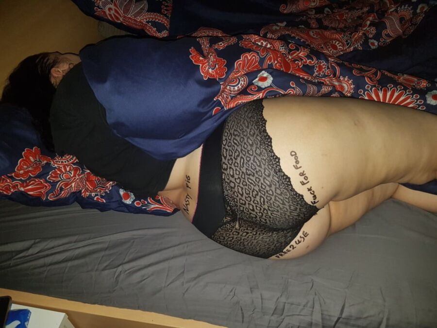 Free porn pics of Sleeping Fat Pig Wife Humiliation  3 of 13 pics