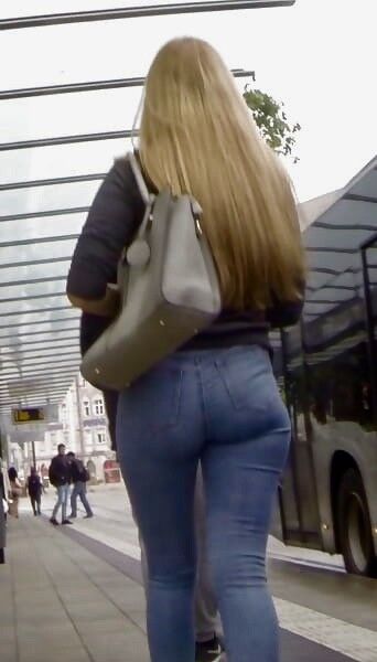Free porn pics of Horny Jeans Ass on Tall Blonde Teen 12 of 22 pics