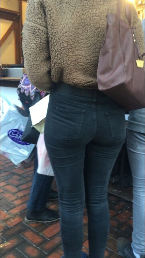 Free porn pics of Tight Grey Jeans Chav Booty 4 of 18 pics