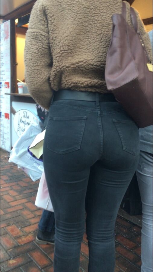 Free porn pics of Tight Grey Jeans Chav Booty 3 of 18 pics