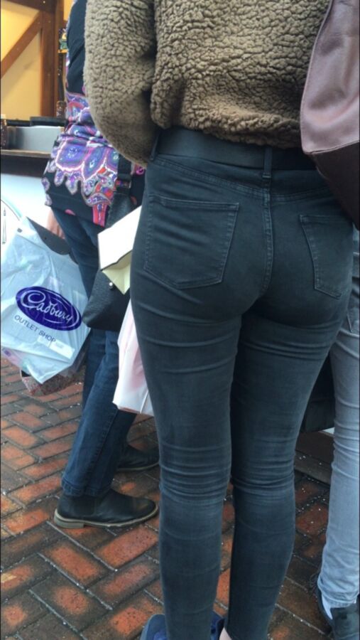 Free porn pics of Tight Grey Jeans Chav Booty 12 of 18 pics