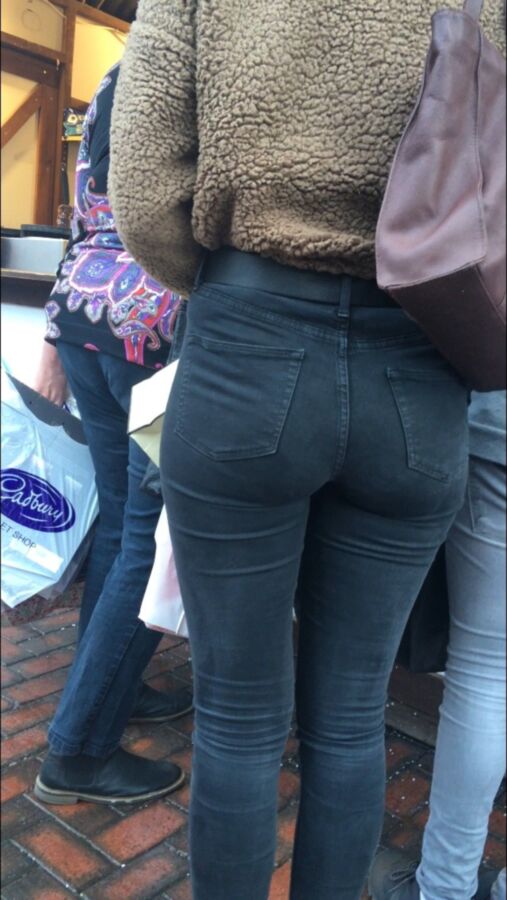 Free porn pics of Tight Grey Jeans Chav Booty 2 of 18 pics