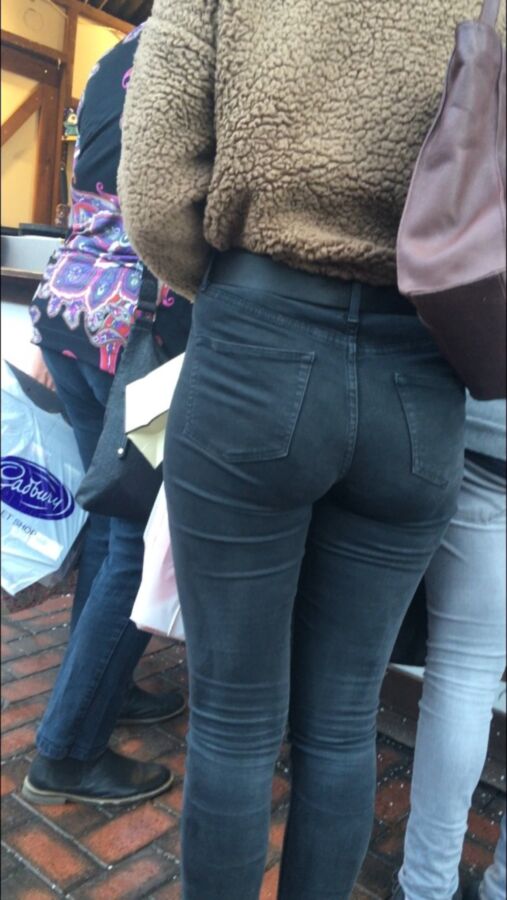 Free porn pics of Tight Grey Jeans Chav Booty 7 of 18 pics