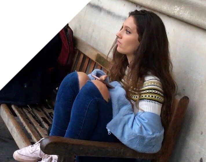 Free porn pics of Cute Teen Sitting on Bench  6 of 7 pics
