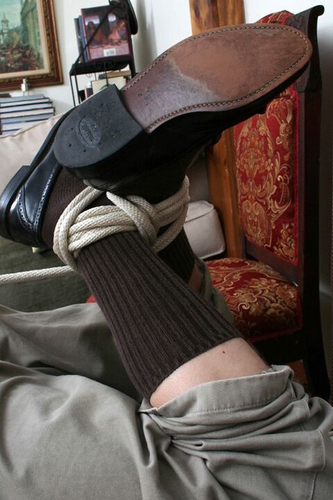 Free porn pics of Billy tied up in his business suit and dress socks 19 of 56 pics