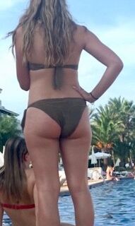 Free porn pics of Tall Blonde German Teen in Green Bikini 6 of 7 pics