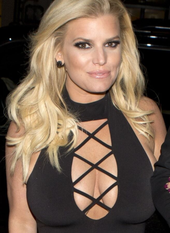 Free porn pics of Jessica Simpson - Hot blonde Flaunts big MILF Cleavage and Boobs 1 of 49 pics