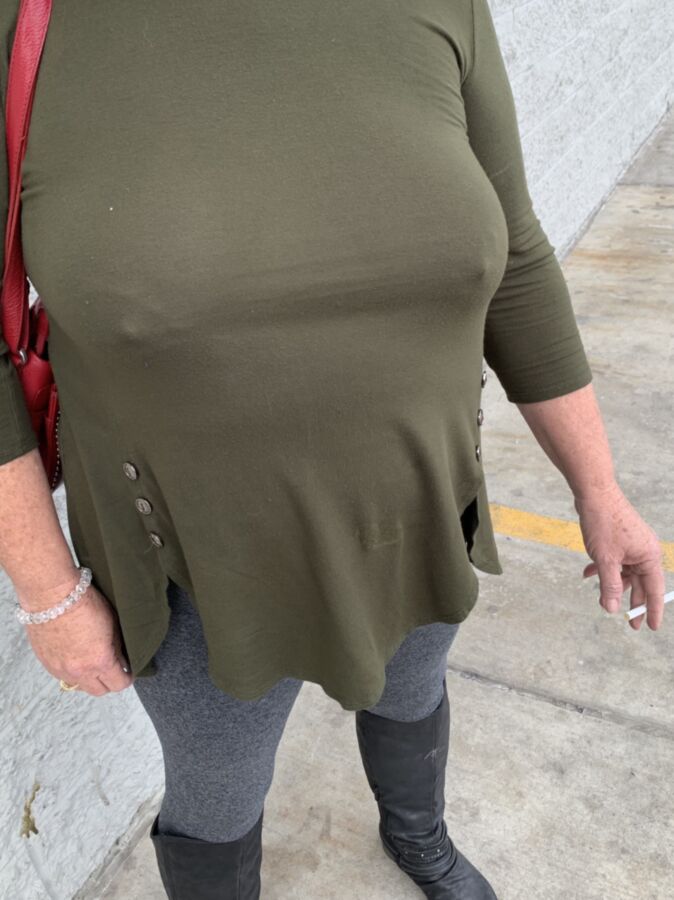 Free porn pics of My braless wife in public and private with see through 12 of 37 pics