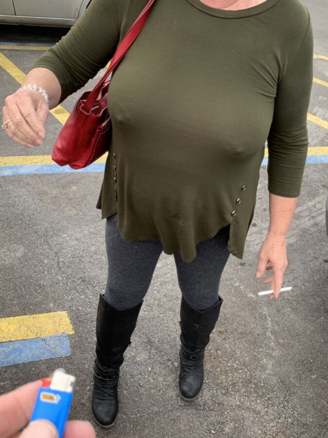 Free porn pics of My braless wife in public and private with see through 10 of 37 pics