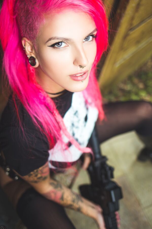 Free porn pics of Suicide Girls - Qween - One Shot One Kill 8 of 47 pics