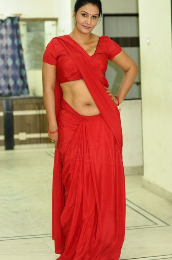 Free porn pics of Sexy red saree aunty 5 of 59 pics