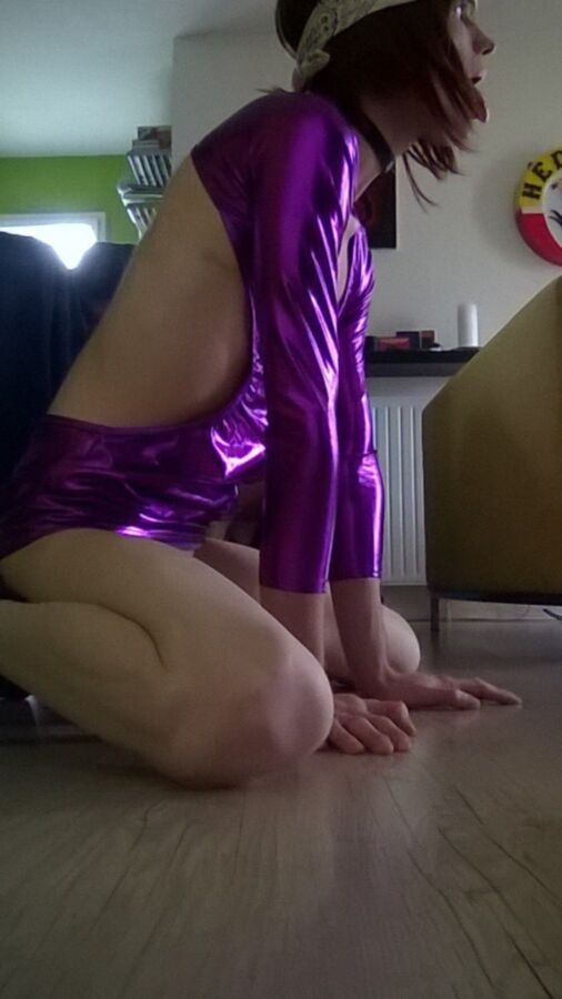 Free porn pics of New purple outfit for dark street. 2 of 10 pics