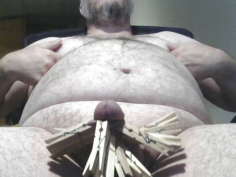 Free porn pics of Cock and ball torture with clothespins  4 of 12 pics