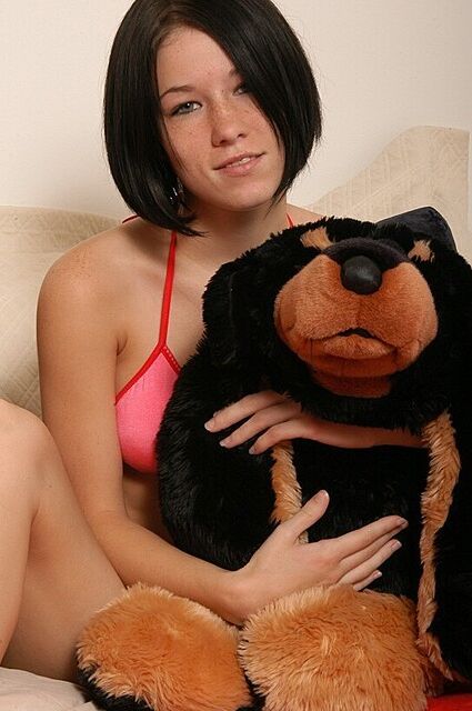 Free porn pics of Allie Sin humping her stuffed dog to get off 23 of 100 pics
