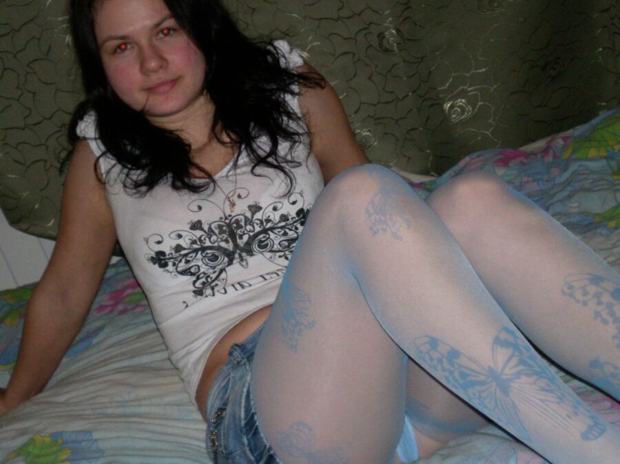 Free porn pics of Me in blue pantyhose 11 of 50 pics