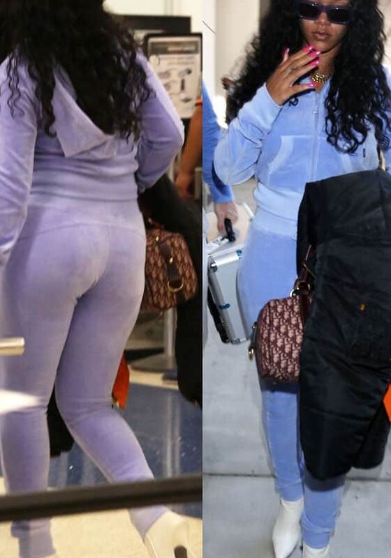 Free porn pics of Rihanna purple sweatpants 1 of 14 pics