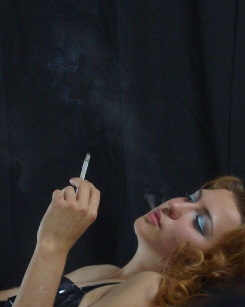 Free porn pics of Smoking Redhead Beauty Blue Eyeshadow 14 of 60 pics