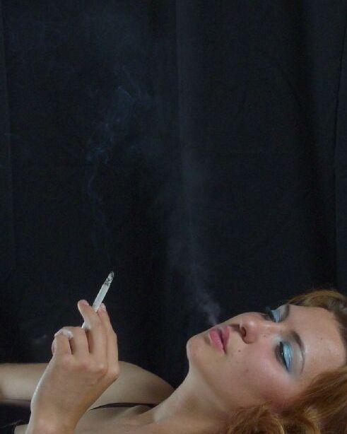 Free porn pics of Smoking Redhead Beauty Blue Eyeshadow 15 of 60 pics