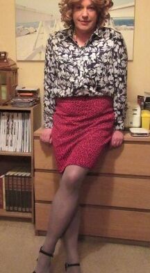 Free porn pics of Nicola in Print Blouse and Red Skirt 4 of 15 pics