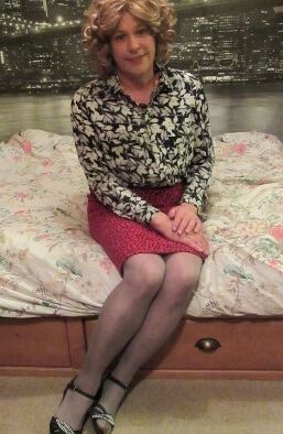 Free porn pics of Nicola in Print Blouse and Red Skirt 7 of 15 pics