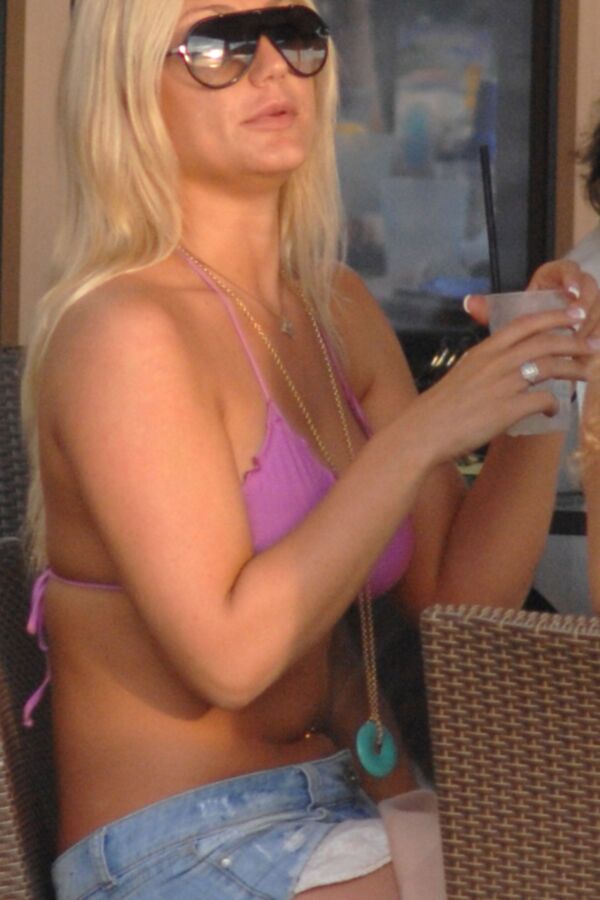 Free porn pics of Brooke Hogan- Busty Blonde Celeb in Hot Pink Bikini Top in Miami 11 of 27 pics