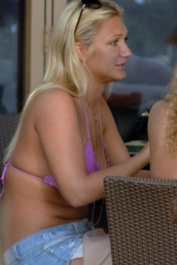 Free porn pics of Brooke Hogan- Busty Blonde Celeb in Hot Pink Bikini Top in Miami 14 of 27 pics