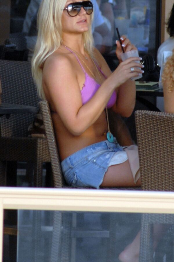 Free porn pics of Brooke Hogan- Busty Blonde Celeb in Hot Pink Bikini Top in Miami 13 of 27 pics