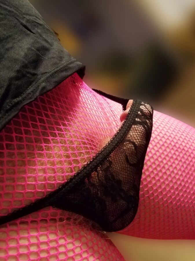 Free porn pics of Ms. Evelyn in a Pink Fishnet Bodystocking 12 of 28 pics