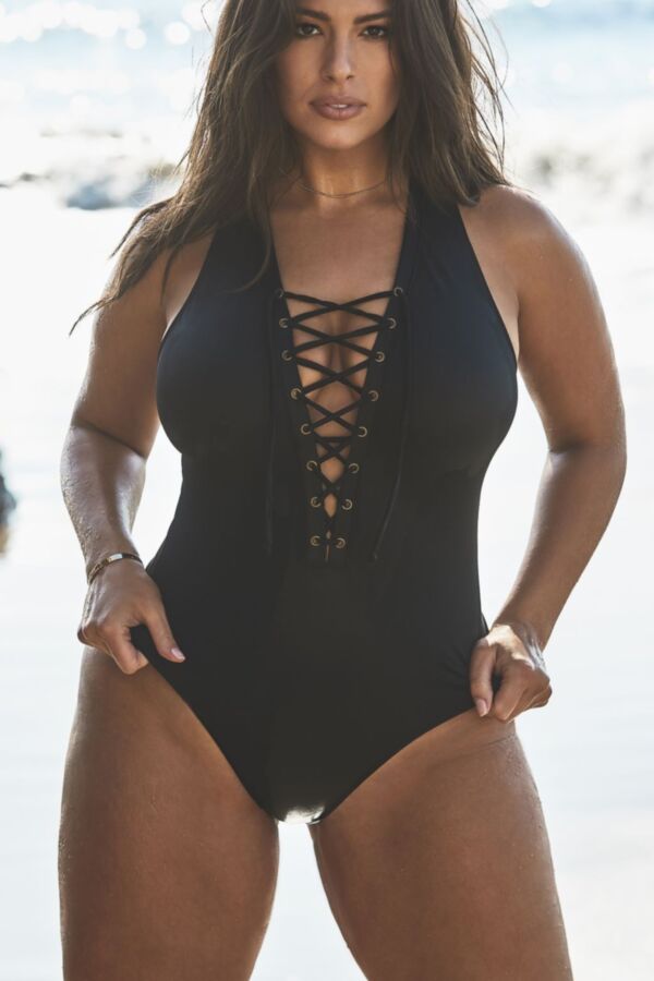 Free porn pics of Ashley Graham sizzles on beach in bikinis and swimsuits 15 of 18 pics
