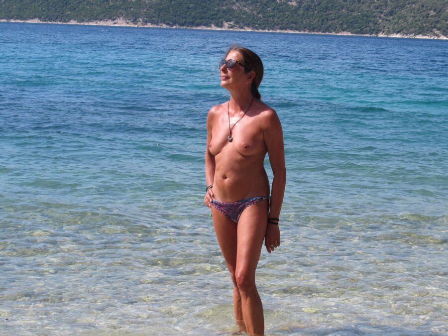 Free porn pics of Sexy Italian Mature Topless Vacation 19 of 48 pics