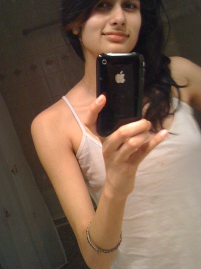 Free porn pics of Cute indian Desi teen nude selfie in bathroom 3 of 7 pics