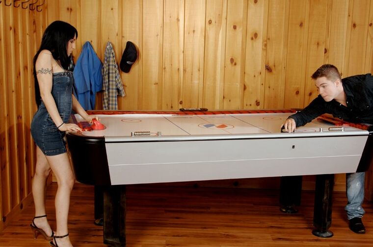 Free porn pics of Cherry Petite fucking on an airhockey table 1 of 29 pics