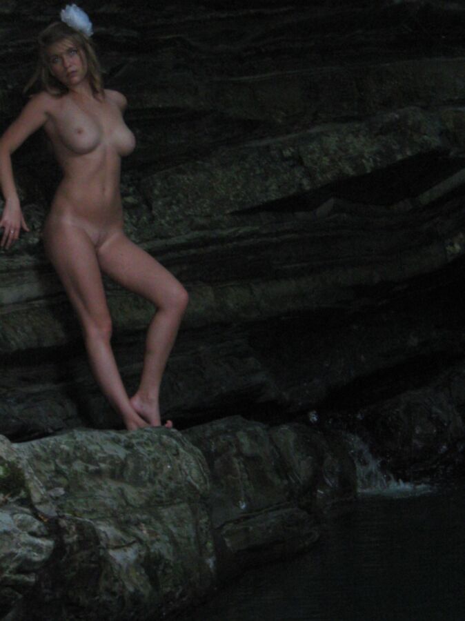 Free porn pics of Busty Blonde on the rocks 3 of 8 pics