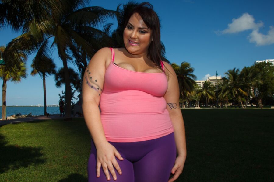 Free porn pics of Jade Rose - purple tights bbw private stretch session 3 of 205 pics