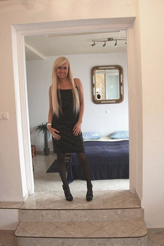 Free porn pics of Amelie: LBD, black stockings and garters 1 of 185 pics