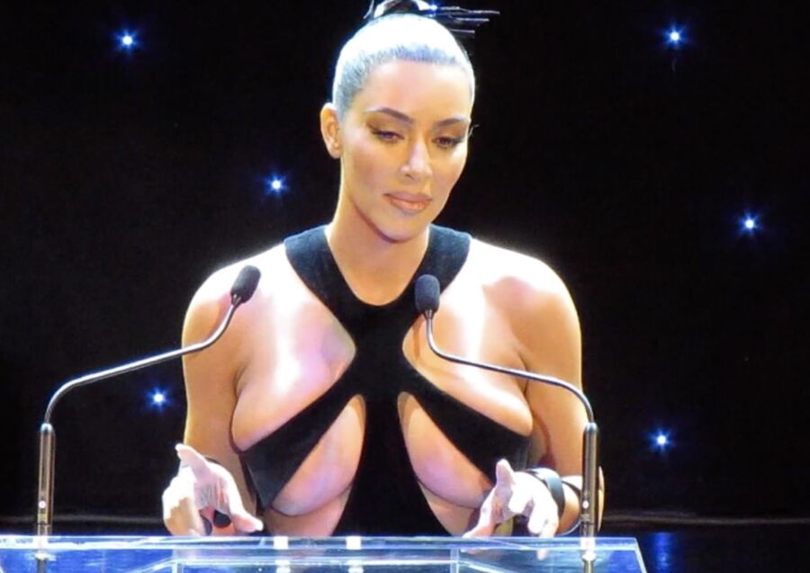 Free porn pics of Kim Kardashian- Style Icon almost Topless in Boob Exposing Dress 13 of 63 pics