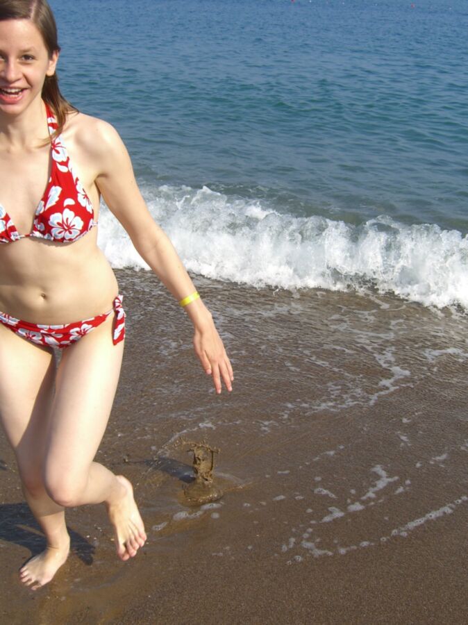Free porn pics of Young slim Girl in red Bikini NN 6 of 34 pics