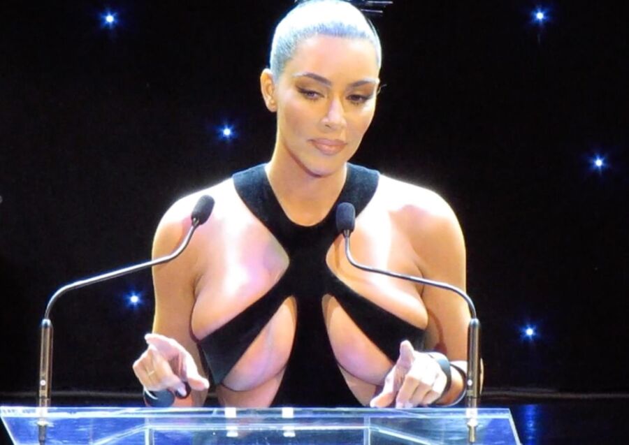 Free porn pics of Kim Kardashian- Style Icon almost Topless in Boob Exposing Dress 14 of 63 pics