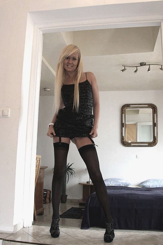 Free porn pics of Amelie: LBD, black stockings and garters 24 of 185 pics
