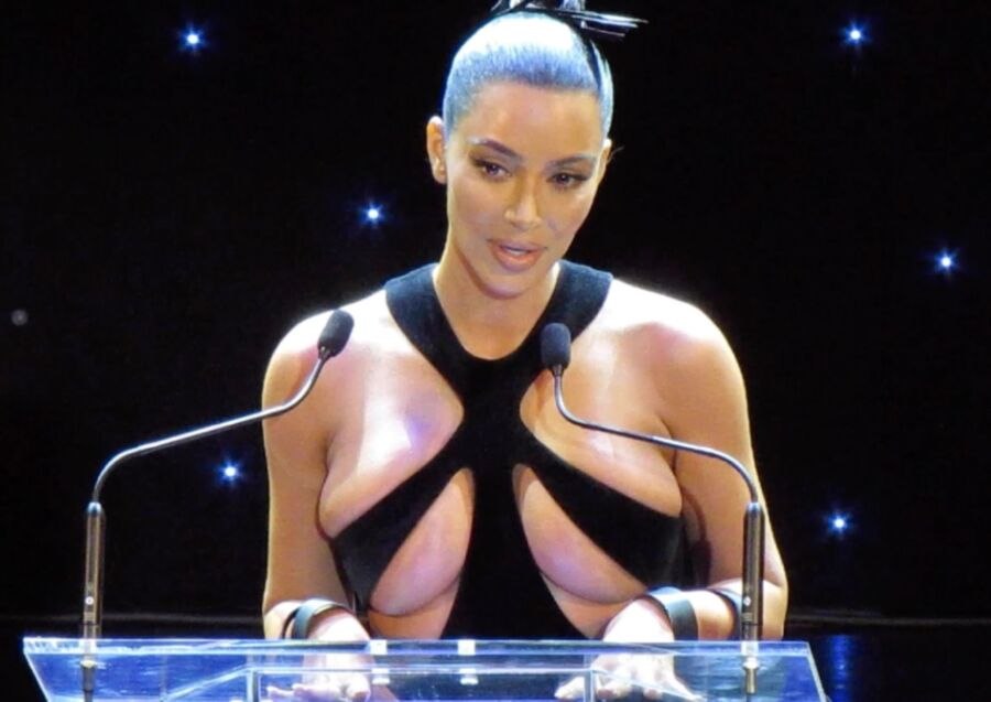 Free porn pics of Kim Kardashian- Style Icon almost Topless in Boob Exposing Dress 16 of 63 pics