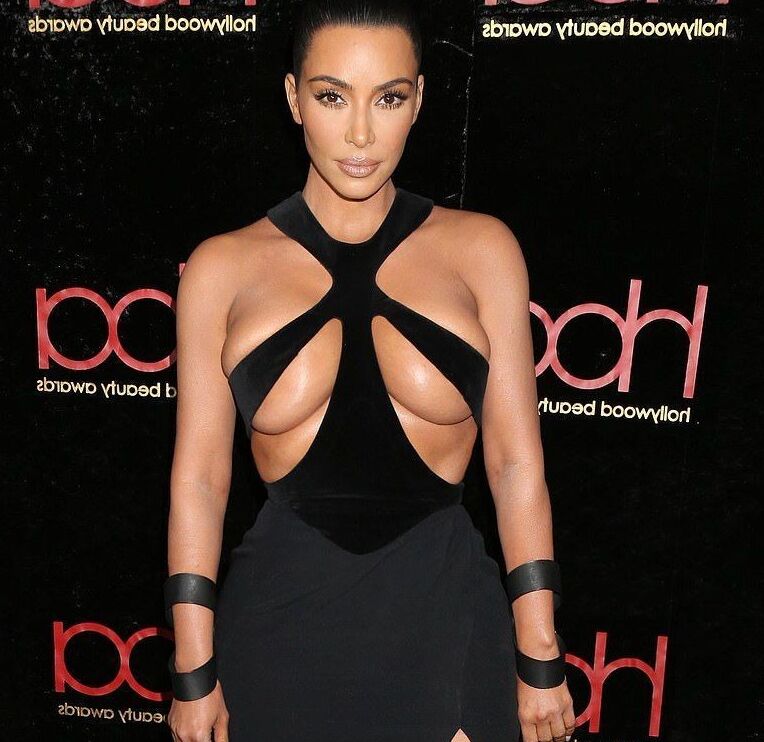 Free porn pics of Kim Kardashian- Style Icon almost Topless in Boob Exposing Dress 1 of 63 pics