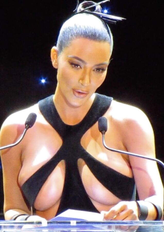 Free porn pics of Kim Kardashian- Style Icon almost Topless in Boob Exposing Dress 5 of 63 pics