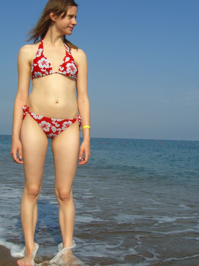 Free porn pics of Young slim Girl in red Bikini NN 5 of 34 pics