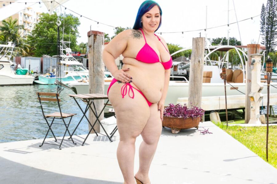 Free porn pics of Alexxxis Allure - pink bikini blue hair pawg poolside strip 7 of 290 pics