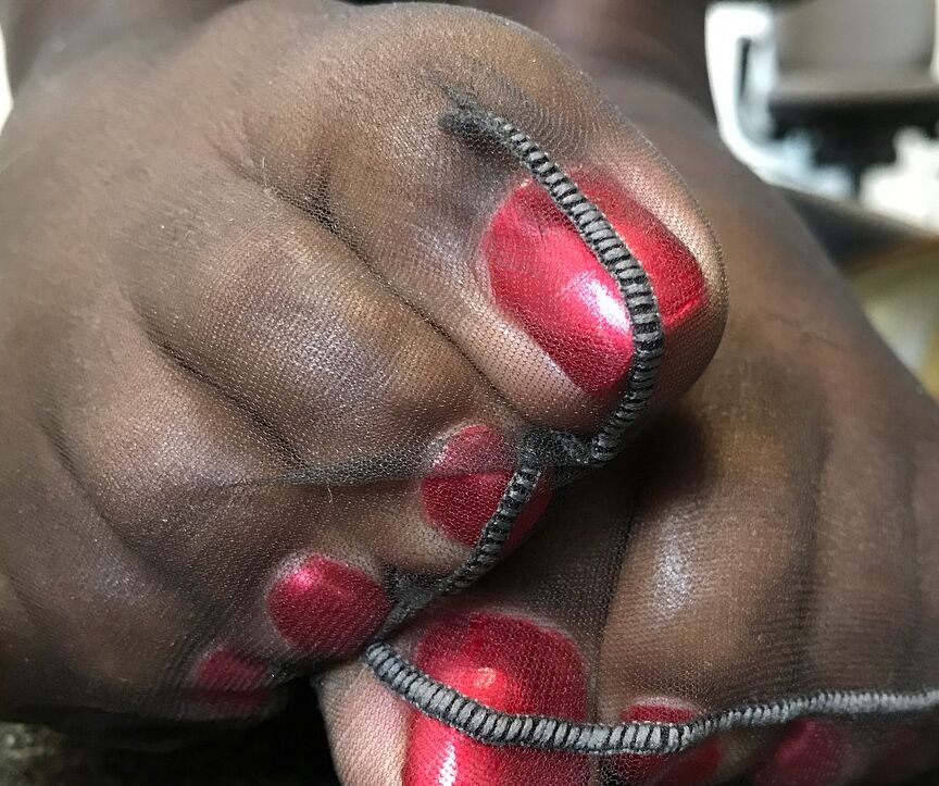 Free porn pics of ebony nylon feet 3 of 100 pics