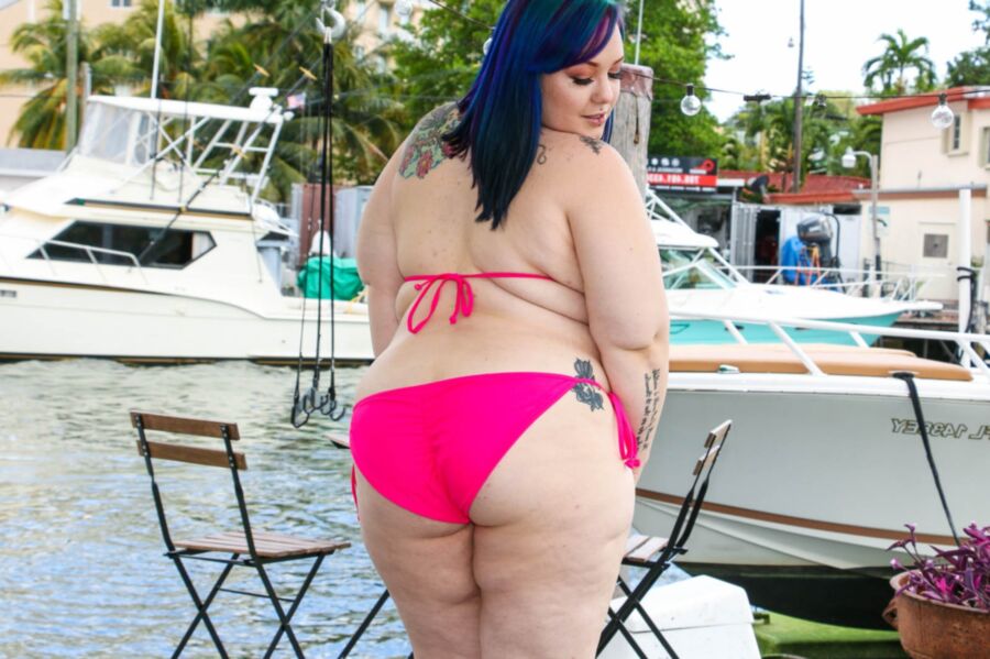 Free porn pics of Alexxxis Allure - pink bikini blue hair pawg poolside strip 20 of 290 pics