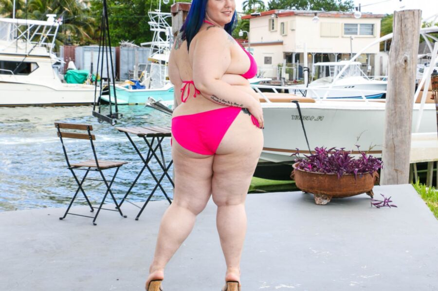 Free porn pics of Alexxxis Allure - pink bikini blue hair pawg poolside strip 16 of 290 pics