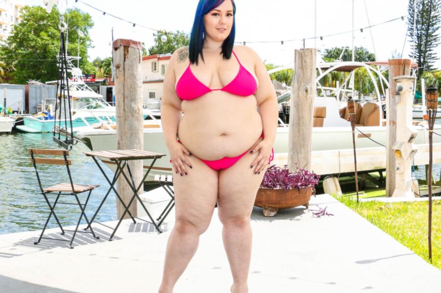 Free porn pics of Alexxxis Allure - pink bikini blue hair pawg poolside strip 5 of 290 pics